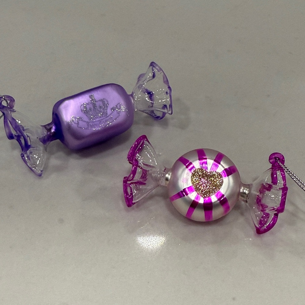 Purple and Pink Vintage Juicy Couture Decorative Candy Ornaments